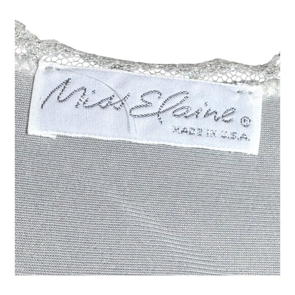 VTG Miss Elaine Small Ivory Nylon Lace Trimmed Sleeveless Nightgown Made In USA - Picture 4 of 6